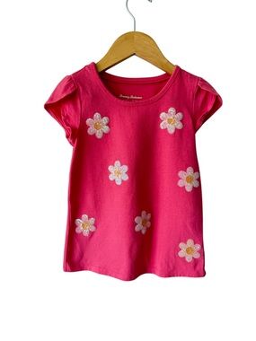 Tommy Bahama Girls' Hot Pink Daisy Sequins Tee Size 4